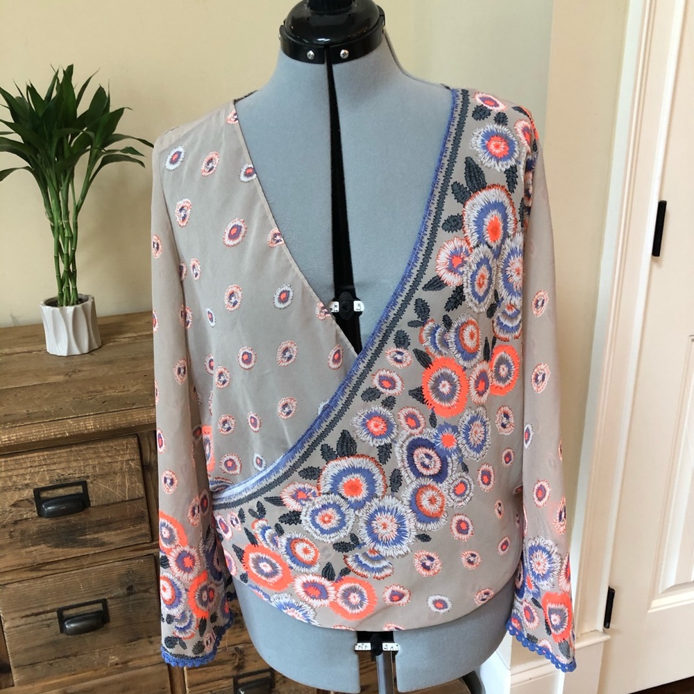 MOON Collection Boho Sheer Blouse Top   L